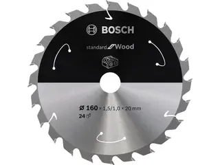 Produktfoto för Bosch Standard for Wood cirkelsågklinga för sladdlösa sågar 160×1,5/1×20 T24