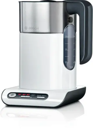 Produktfoto för Bosch Styline TWK8611P - Vattenkokare - 1.5 liter - 2.4 kW - vit/rostfritt stål