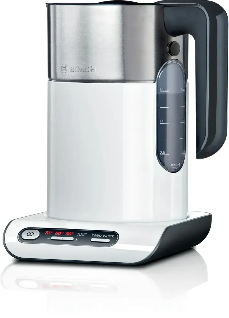 Alternativ bild 0 för Bosch Styline TWK8611P - Vattenkokare - 1.5 liter - 2.4 kW - vit/rostfritt stål