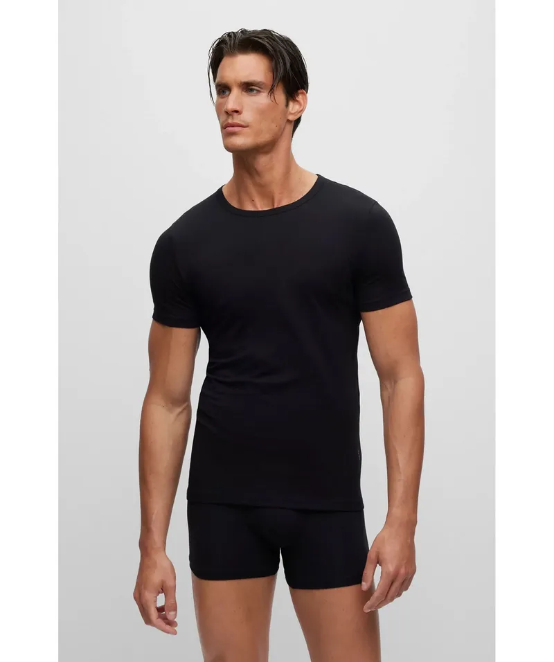 Bild 2 för BOSS 2P Modern Round Neck T-shirt Svart bomull Large Herr