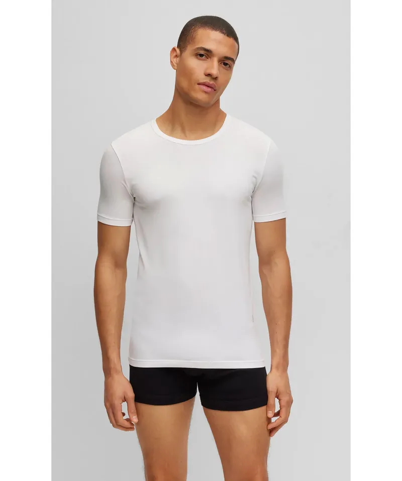 Bild 2 för BOSS 2P Modern Round Neck T-shirt Vit bomull Large Herr