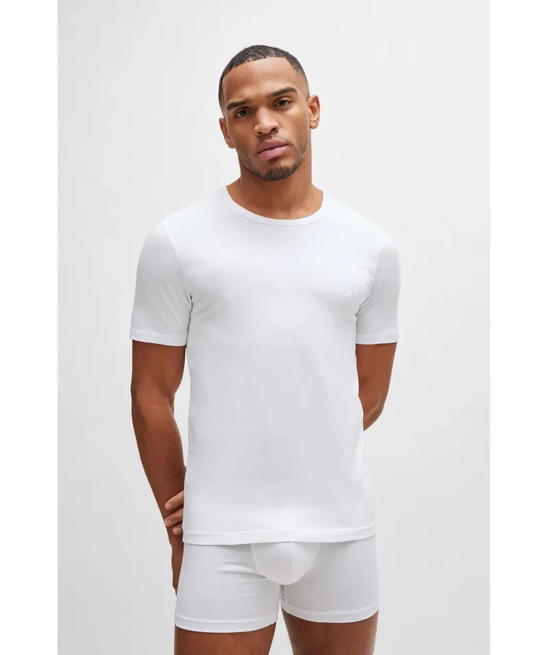 Bild 2 för BOSS 3P Classic Crew Neck T-shirt Vit bomull Small Herr