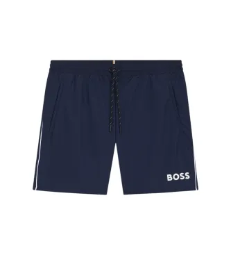 Alternativ bild 0 för BOSS Badbyxor Starfish Swim Shorts Mörkblå polyester Large Herr