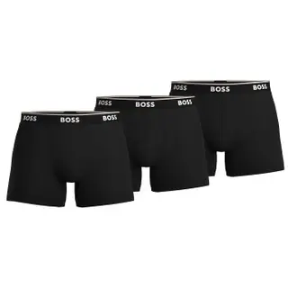 Produktfoto för BOSS Kalsonger 3P Cotton Stretch Boxer Brief Long Svart bomull Small Herr