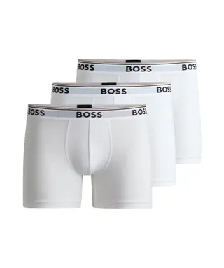 Produktfoto för BOSS Kalsonger 3P Cotton Stretch Boxer Brief Long Vit bomull Small Herr