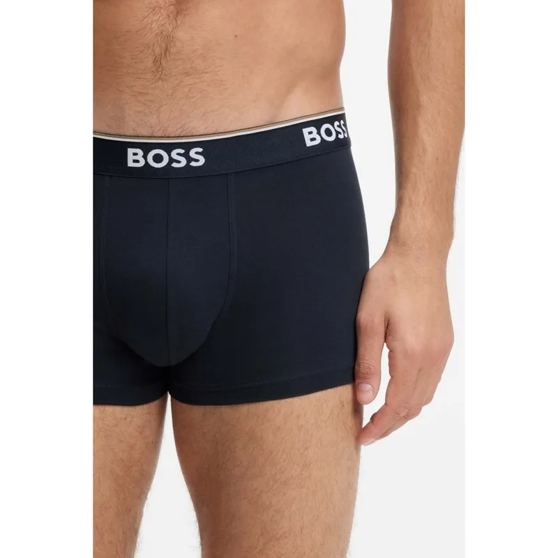Bild 3 för BOSS Kalsonger 3P Cotton Stretch Trunks Mörkblå bomull Small Herr
