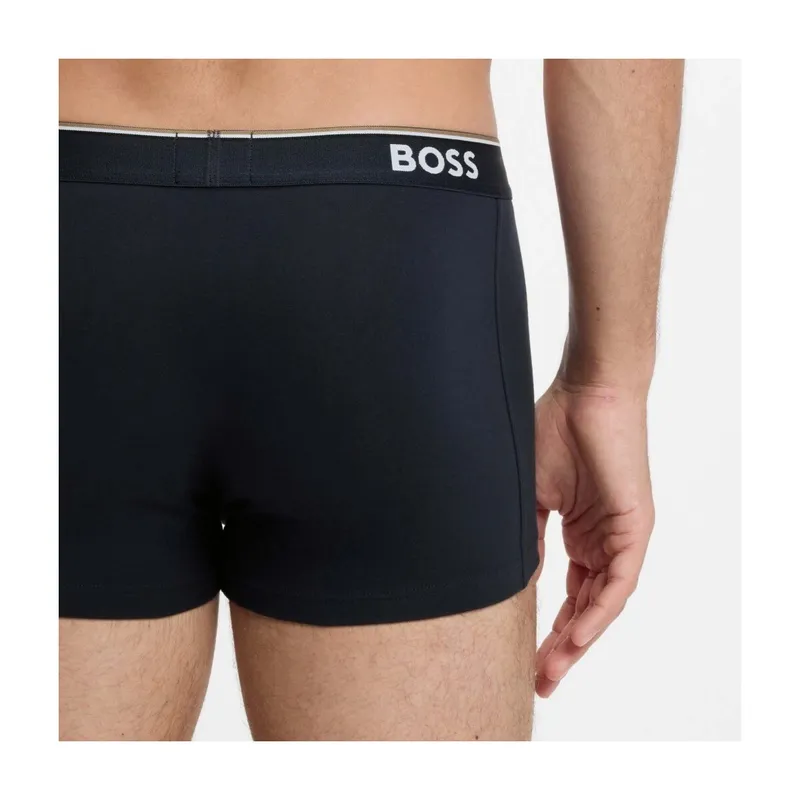 Bild 4 för BOSS Kalsonger 3P Cotton Stretch Trunks Mörkblå bomull Small Herr
