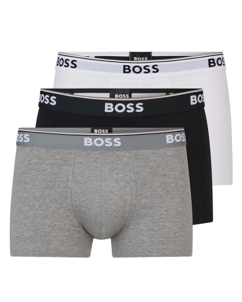 Alternativ bild 0 för BOSS Kalsonger 3P Cotton Stretch Trunks Vit/Svart bomull Large Herr