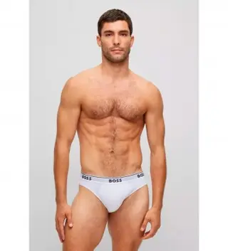 Produktfoto för BOSS Kalsonger 3P Power Brief Vit bomull Small Herr