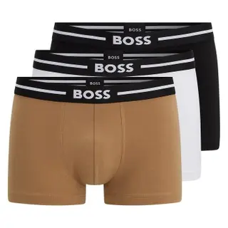 Produktfoto för BOSS Kalsonger 3P Trunk Bold Svart/brun bomull Medium Herr