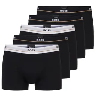 Produktfoto för BOSS Kalsonger 5P Cotton Boxer Trunks Svart bomull Small Herr