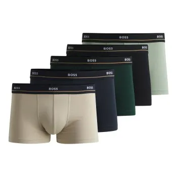 Alternativ bild 0 för BOSS Kalsonger 5P Essential Trunk Svart m Beige bomull XX-Large Herr