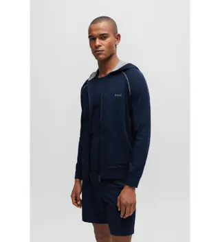 Produktfoto för BOSS Mix and Match Hooded Jacket Mörkblå bomull X-Large Herr