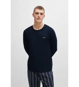 Produktfoto för BOSS Mix and Match Long Sleeve Shirt Mörkblå bomull Small Herr