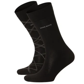 Alternativ bild 0 för BOSS Strumpor 2P Check Cotton Sock Svart Strl 39/42