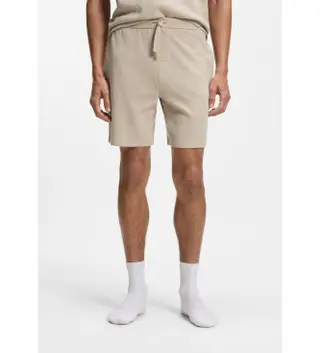 Produktfoto för BOSS Waffle Nightwear Shorts Beige Large Herr