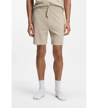 Alternativ bild 0 för BOSS Waffle Nightwear Shorts Beige Large Herr