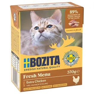 Produktfoto för Bozita Bitar i Gelé Extra Kyckling 370 g