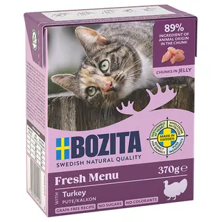 Produktfoto för Bozita Bitar i Gelé Kalkon 370 g