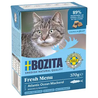Produktfoto för Bozita Bitar i Gelé Makrill 370 g