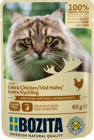 Produktfoto för Bozita Bitar i Sås Extra Kyckling 85 g