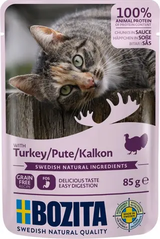 Produktfoto för Bozita Bitar i Sås Kalkon 85 g
