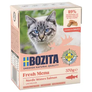 Produktfoto för Bozita Bitar i sås Lax 370 g