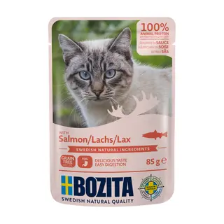 Produktfoto för Bozita Bitar i Sås med Lax 85 g