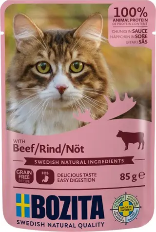 Produktfoto för Bozita Bitar i Sås med Nötkött 85 g