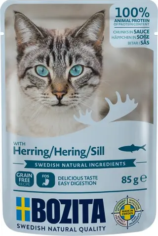 Produktfoto för Bozita Bitar i Sås med Sill 85 g