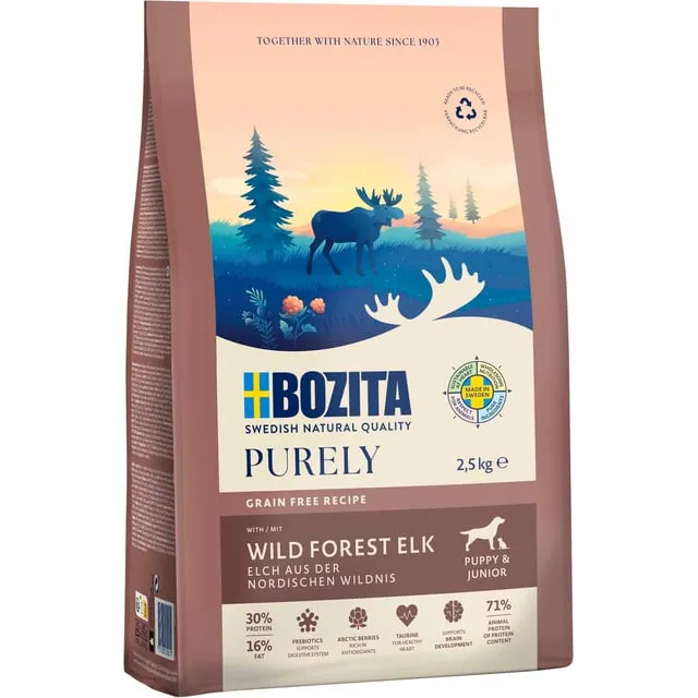 Alternativ bild 0 för Bozita Dog Purely Puppy & Junior Elk (2,5 kg)