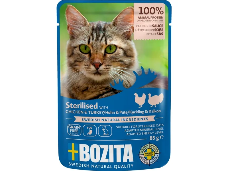 Alternativ bild 0 för Bozita Indoor & Sterilised Kyckling & Kalkon i Sås 85 g
