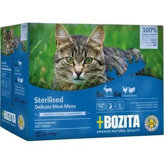 Produktfoto för Bozita Indoor & Sterilised Multibox i Sås 12x85 g