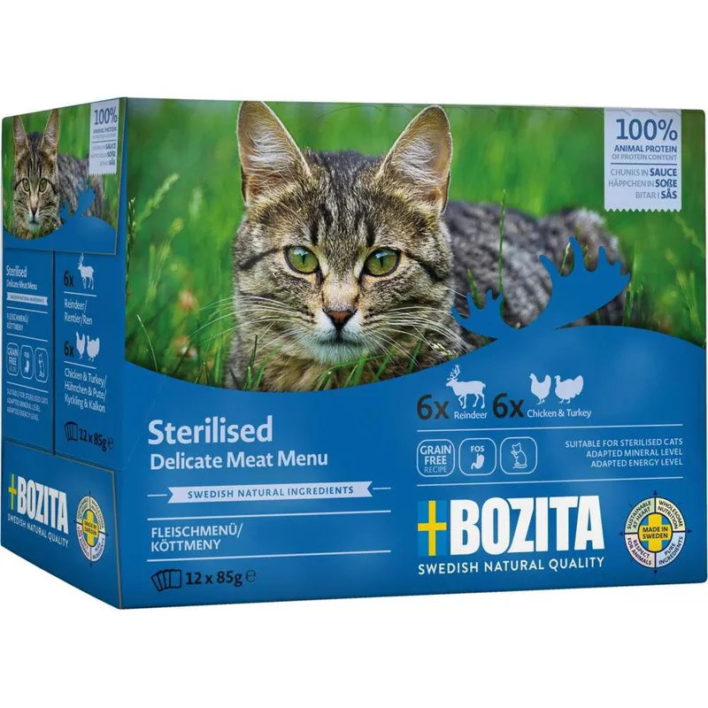 Bild 2 för Bozita Indoor & Sterilised Multibox i Sås 12x85 g