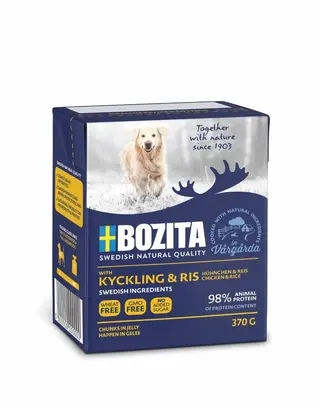 Produktfoto för Bozita Kyckling & Ris bitar i gelé 370 g