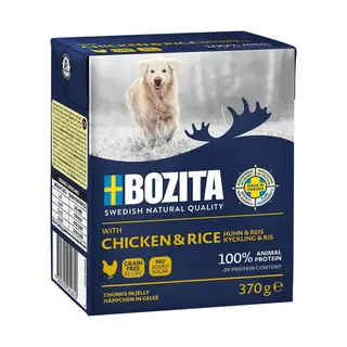 Produktfoto för Bozita Kyckling & Ris bitar i gelé 370 g