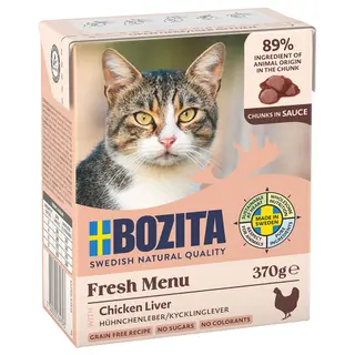 Produktfoto för Bozita Kycklinglever Bitar i sås 370 g
