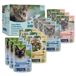 Produktfoto för Bozita Multibox Kött & Fisk 12x85g