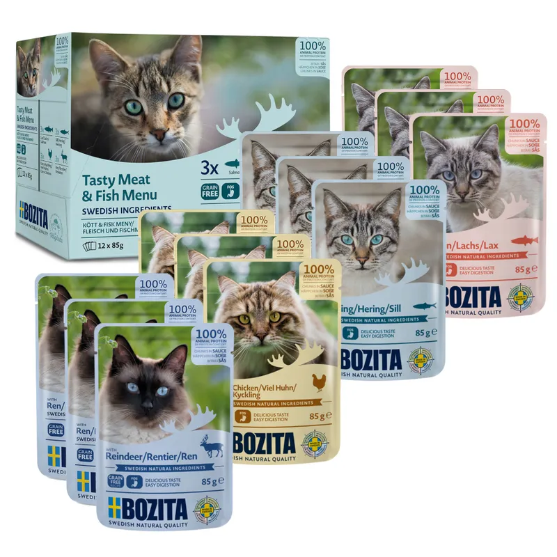Alternativ bild 0 för Bozita Multibox Kött & Fisk 12x85g