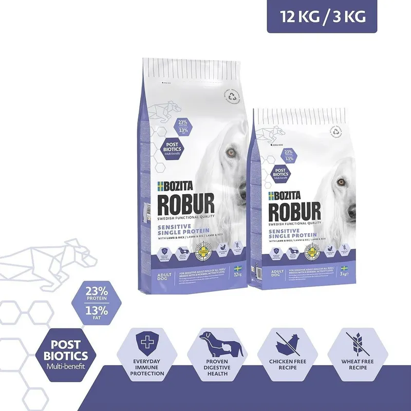 Bild 2 för Bozita Robur Adult Sensitive Single Lamb (3 kg)