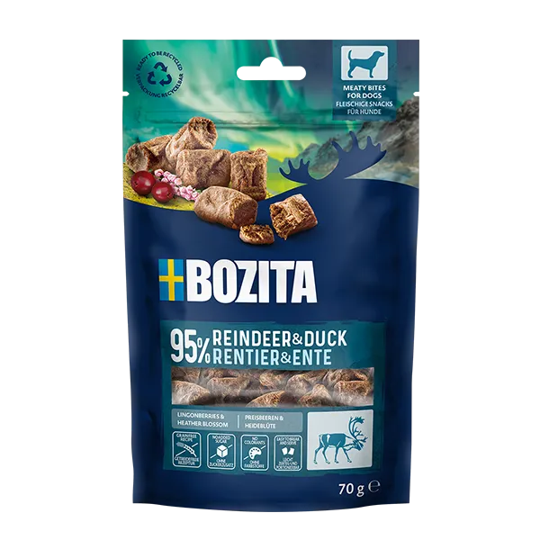 Alternativ bild 0 för Bozita Snacks Meaty Bites Reindeer & Duck - 70 g