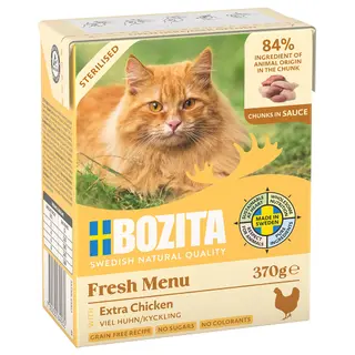 Produktfoto för Bozita Sterilised Extra Kyckling Bitar i sås 370 g