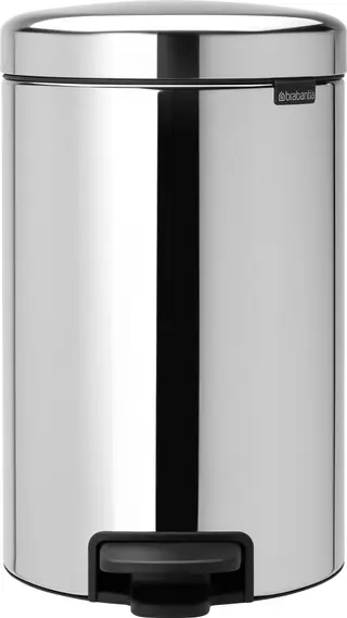 Produktfoto för Brabantia 113581, 12 l, Rund, Rostfritt stål, Plast, Pedal, 25,1 cm