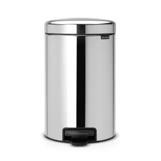 Produktfoto för Brabantia 113581, 12 l, Rund, Rostfritt stål, Plast, Pedal, 25,1 cm