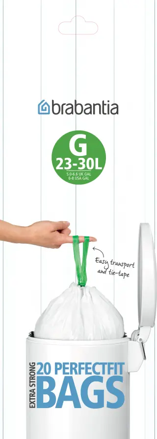 Produktfoto för BRABANTIA Avfallspåse PerfectFit G, 23-30L
