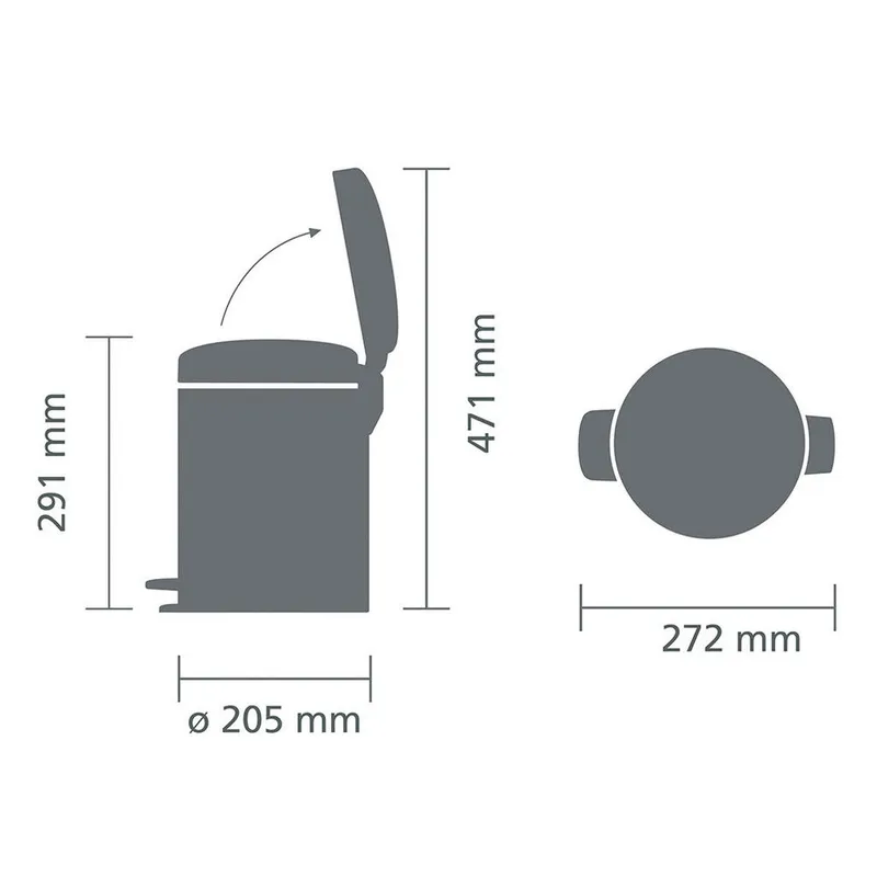 Bild 5 för BRABANTIA Papperskorg Pedalhink New Icon 5L