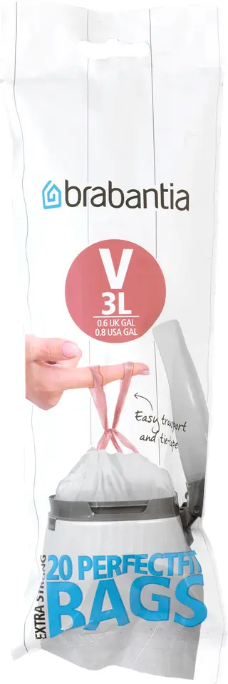 Produktfoto för brabantia PerfectFit Code V Trash bag drawstring 3 L
