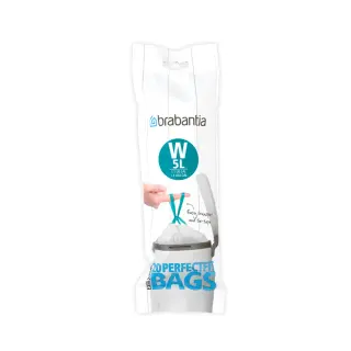 Produktfoto för Brabantia PerfectFit - Sopkorgsinsats - dragsnöre - 5 L - HDPE (high-density polyethylene) - paket med 20