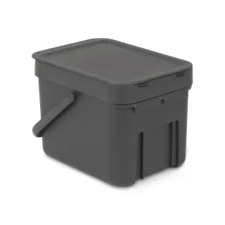 Produktfoto för Brabantia Sort & Go - Soptunna - fliplock - 6 L - handtag - grå
