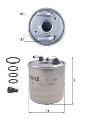 Produktfoto för Bränslefilter Mahle